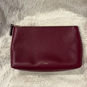 Theory maroon/burgundy zip pouch